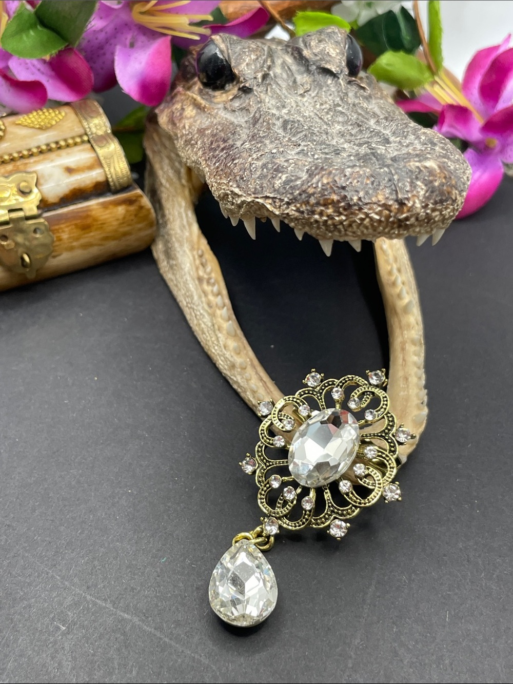 Modern dangle bling brooch